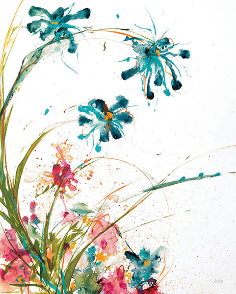 Blooming Blue Crop on White